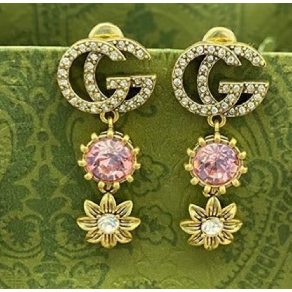 Gucci Drop Earrings with Rhinestones - Picture 2 of 5